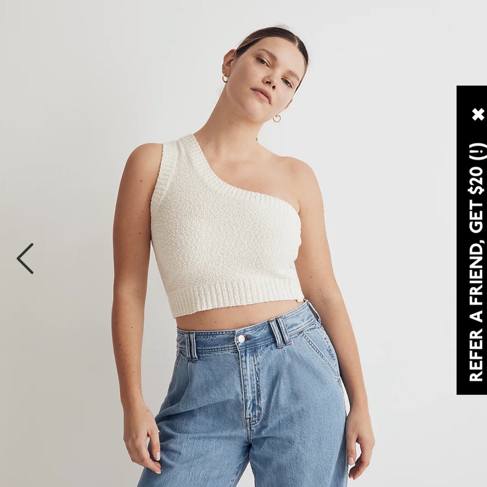 Madewell Textural Knit One Shoulder Sweater Tank